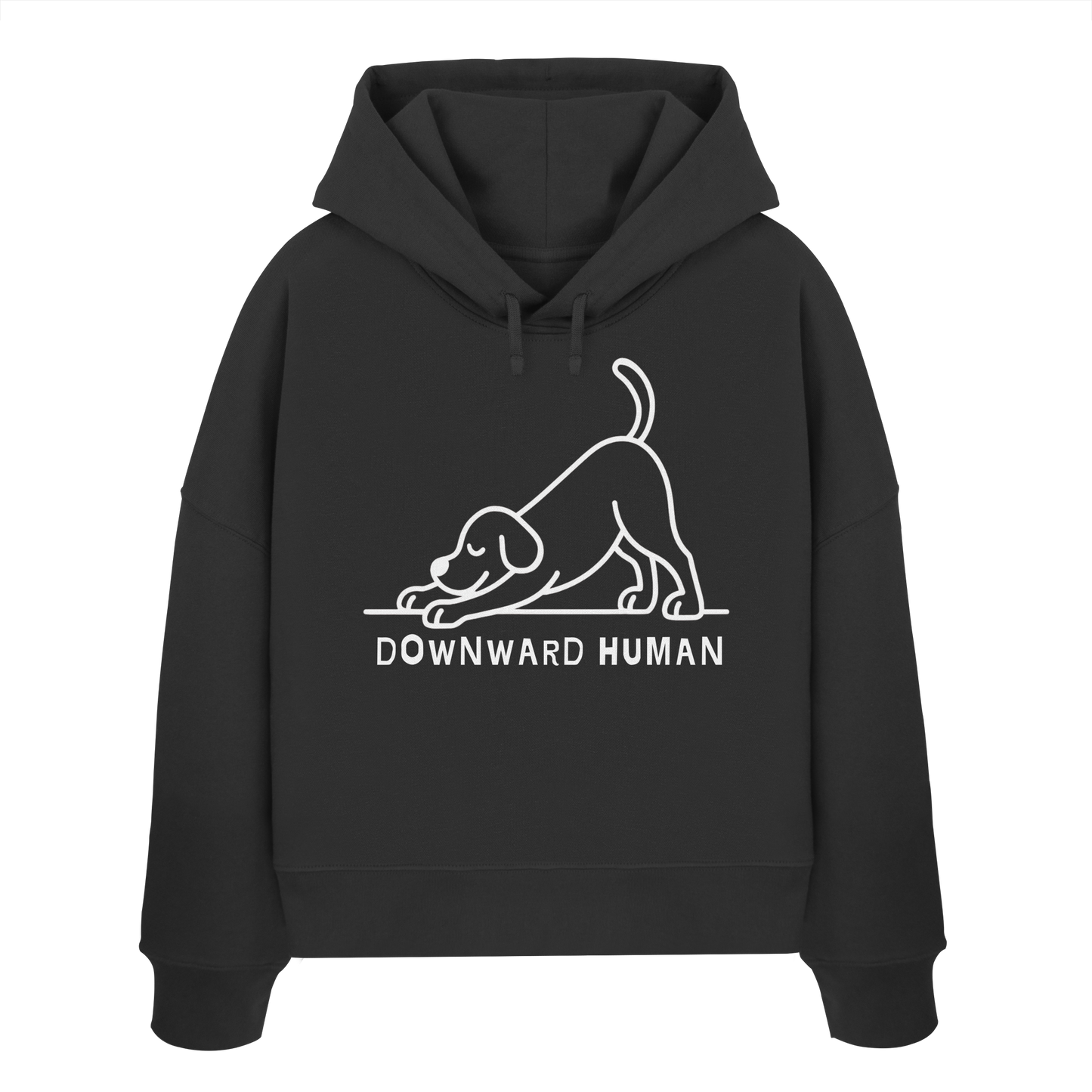 Downward Human Yoga Dog - Womens Organic Boxcut Hoodie
