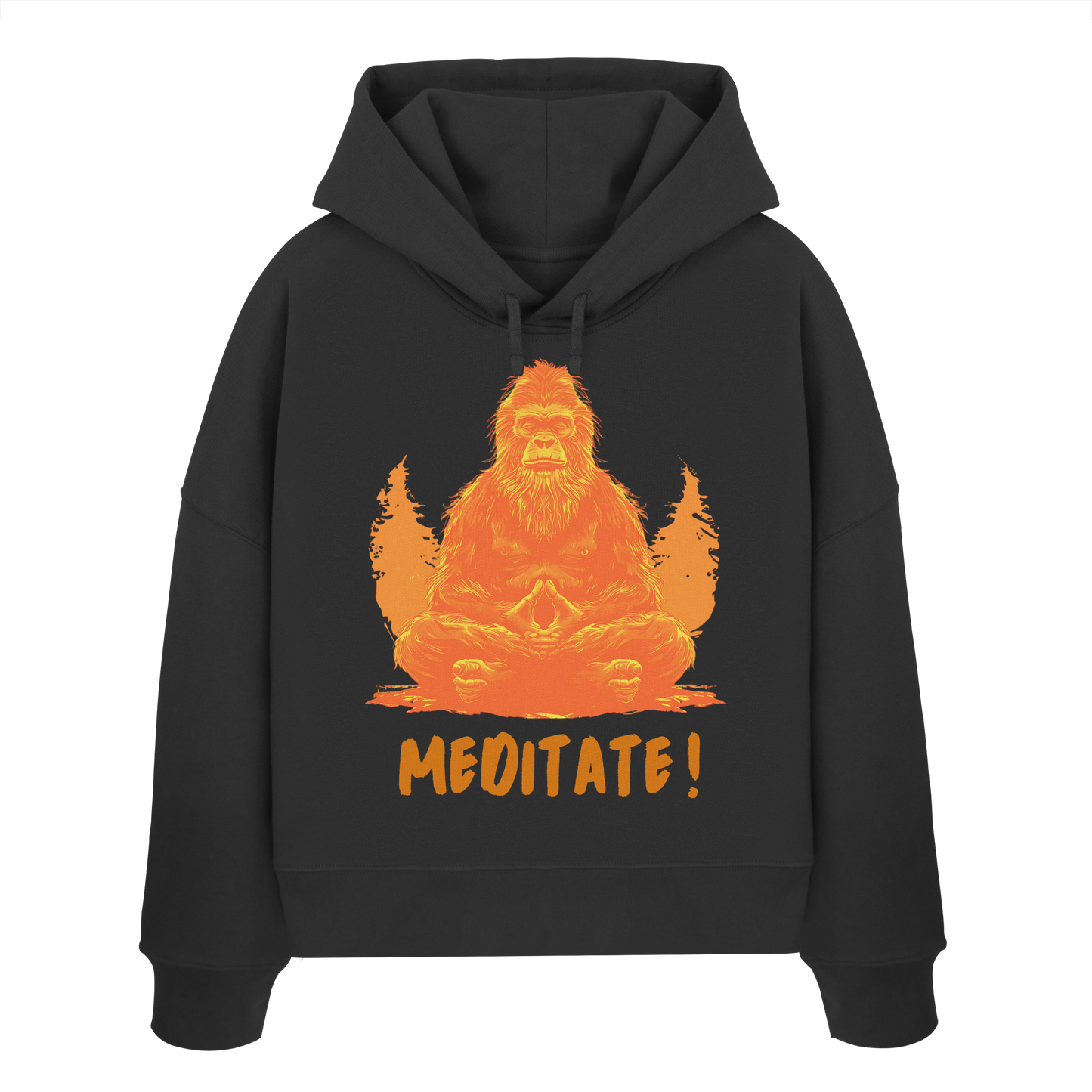 BigFoot Meditation Orange - Womens Organic Boxcut Hoodie