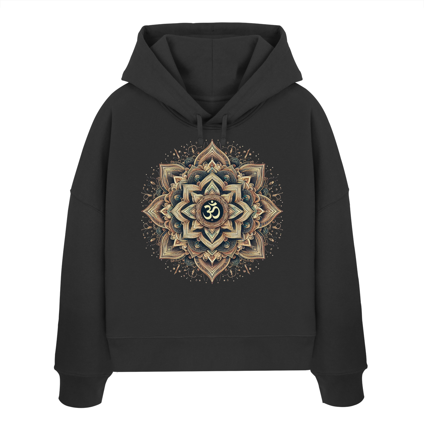 Boho Mandala mit Om - Womens Organic Boxcut Hoodie