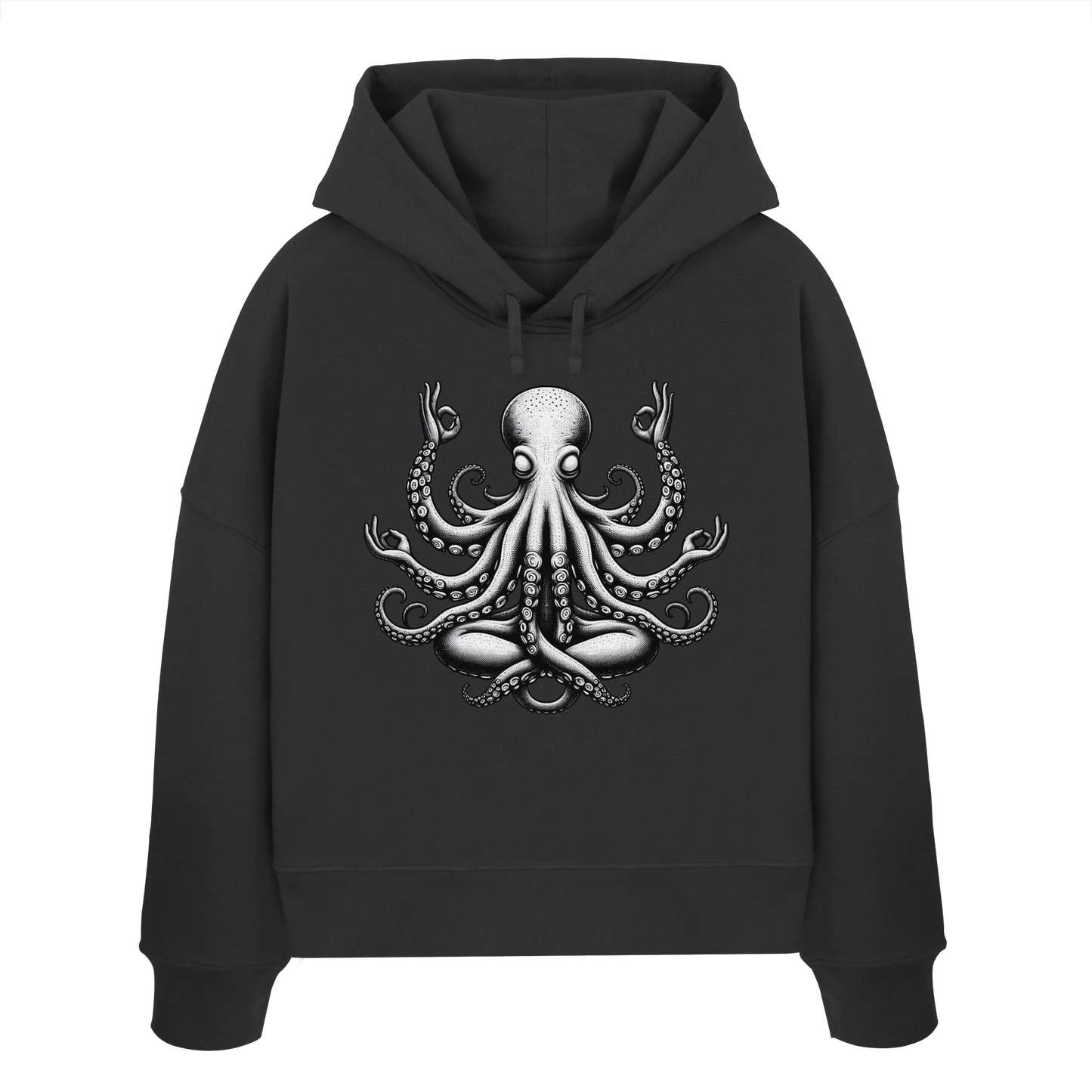 Oktopus in Meditation - Womens Organic Boxcut Hoodie