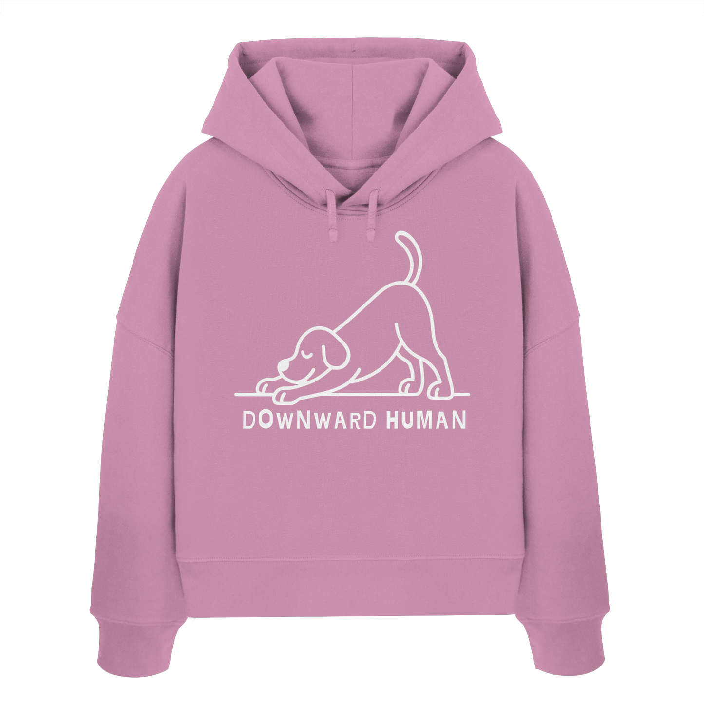 Downward Human Yoga Dog - Womens Organic Boxcut Hoodie