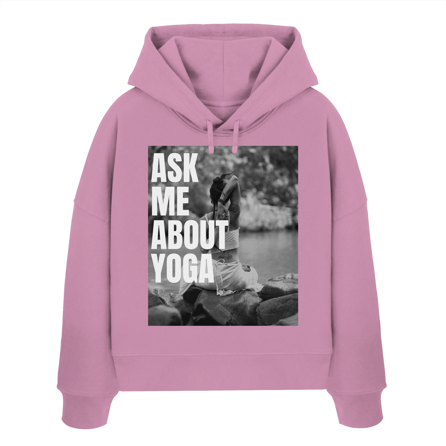 Ask Me About Yoga - Womens Organic Boxcut Hoodie