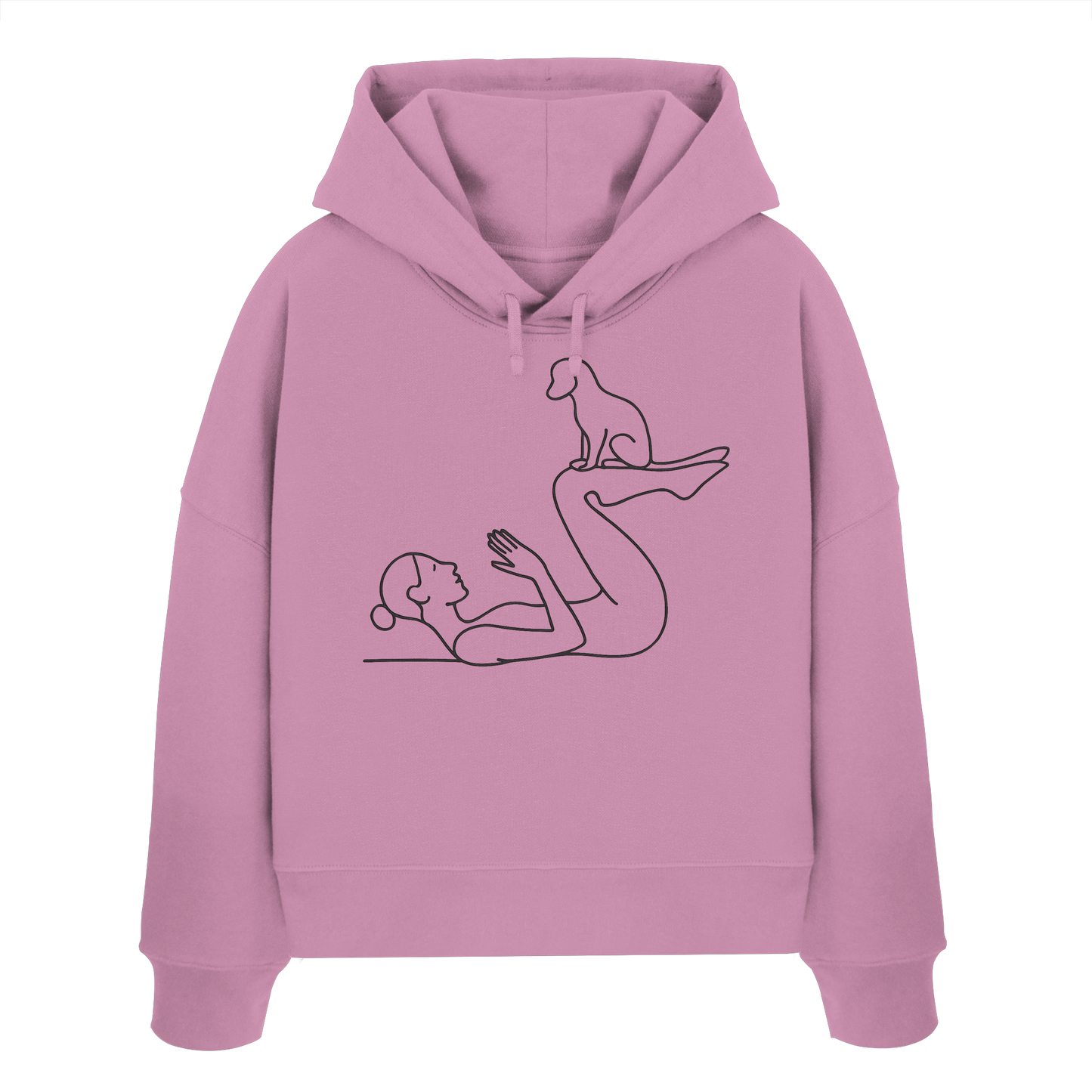Yoga Frau mit Hund - Womens Organic Boxcut Hoodie