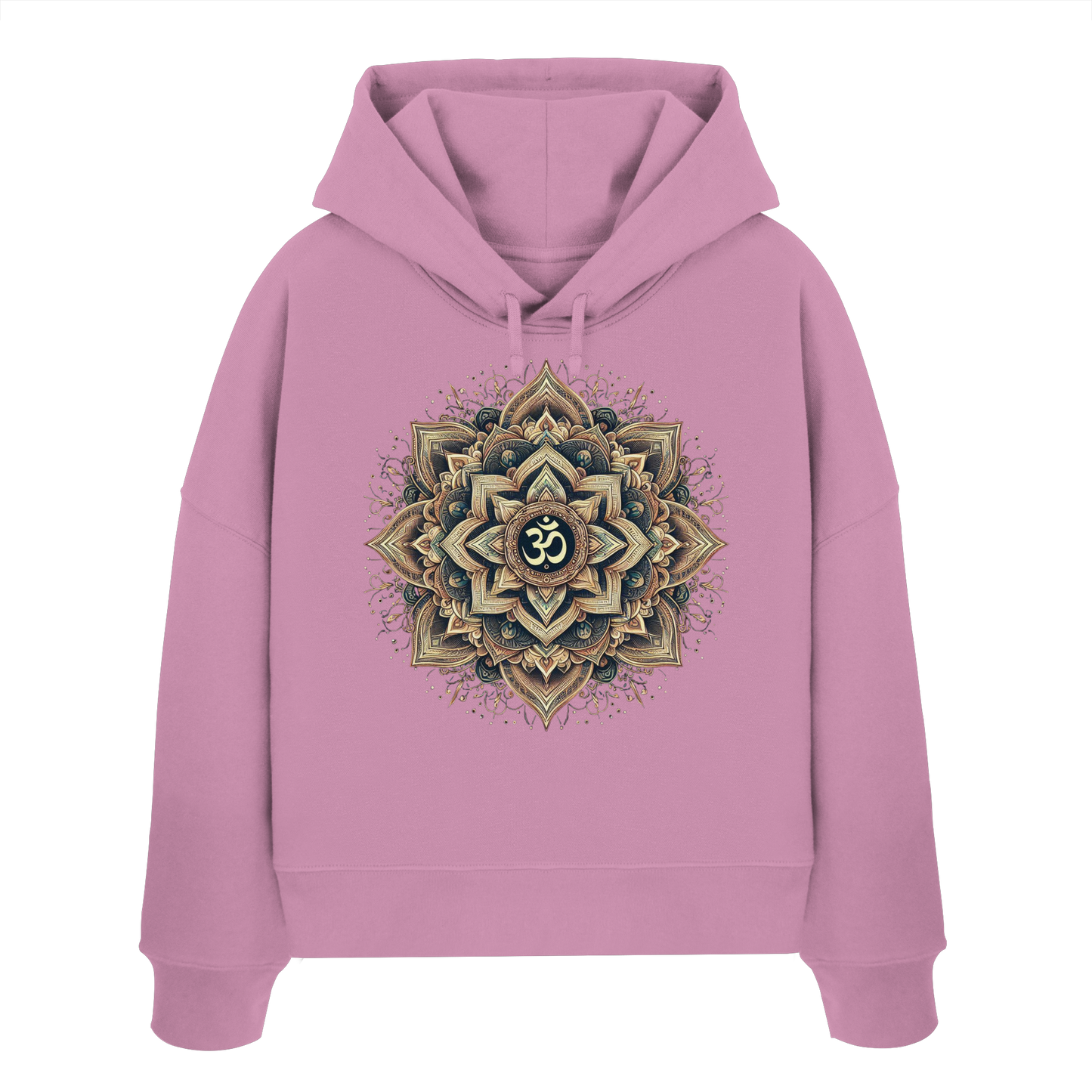 Boho Mandala mit Om - Womens Organic Boxcut Hoodie
