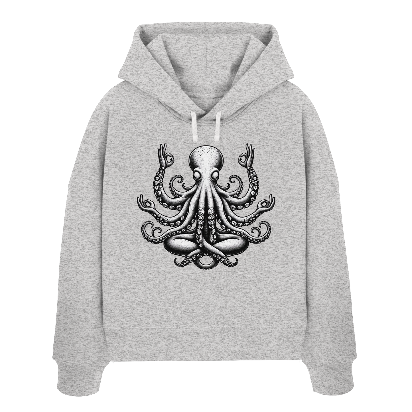 Oktopus in Meditation - Womens Organic Boxcut Hoodie