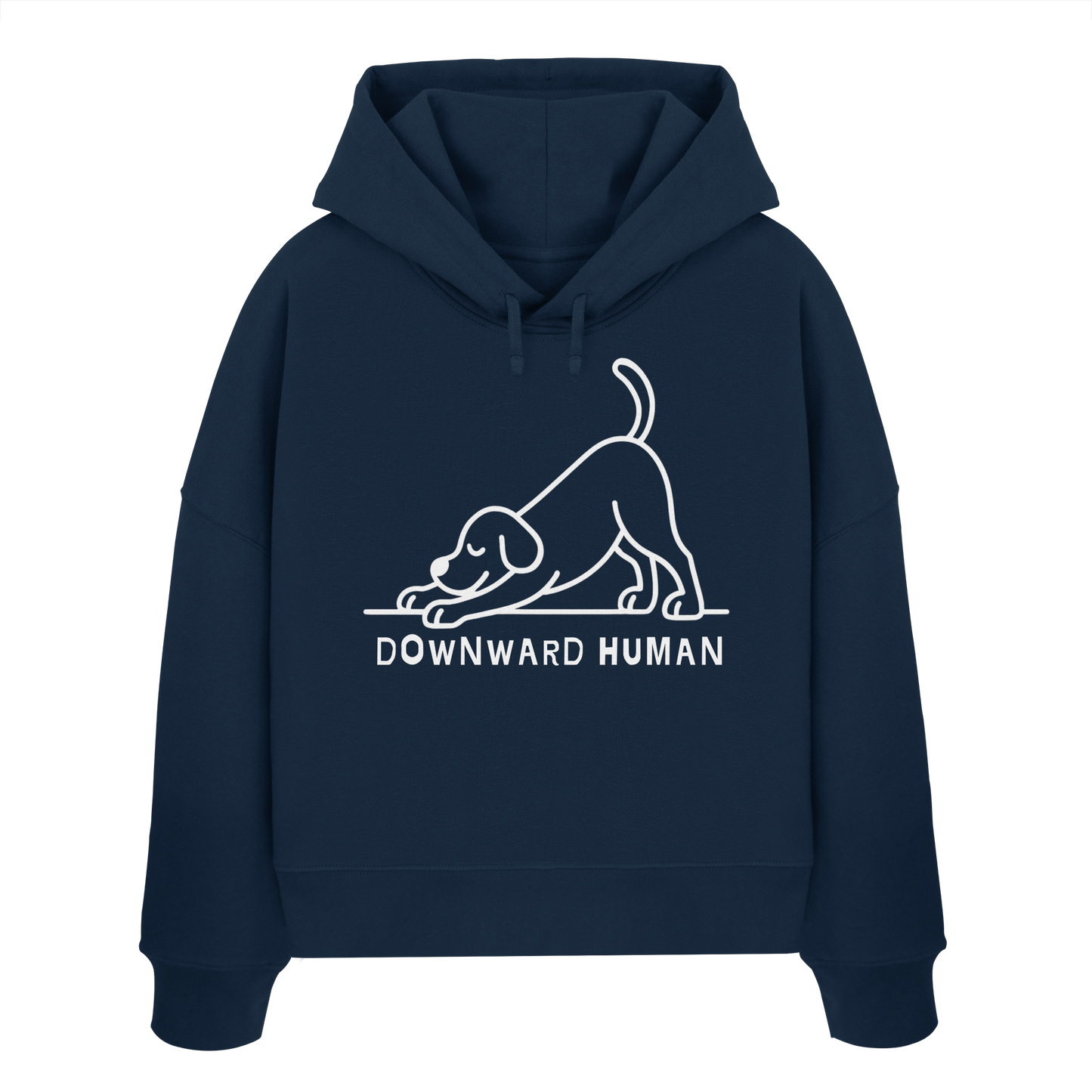 Downward Human Yoga Dog - Womens Organic Boxcut Hoodie