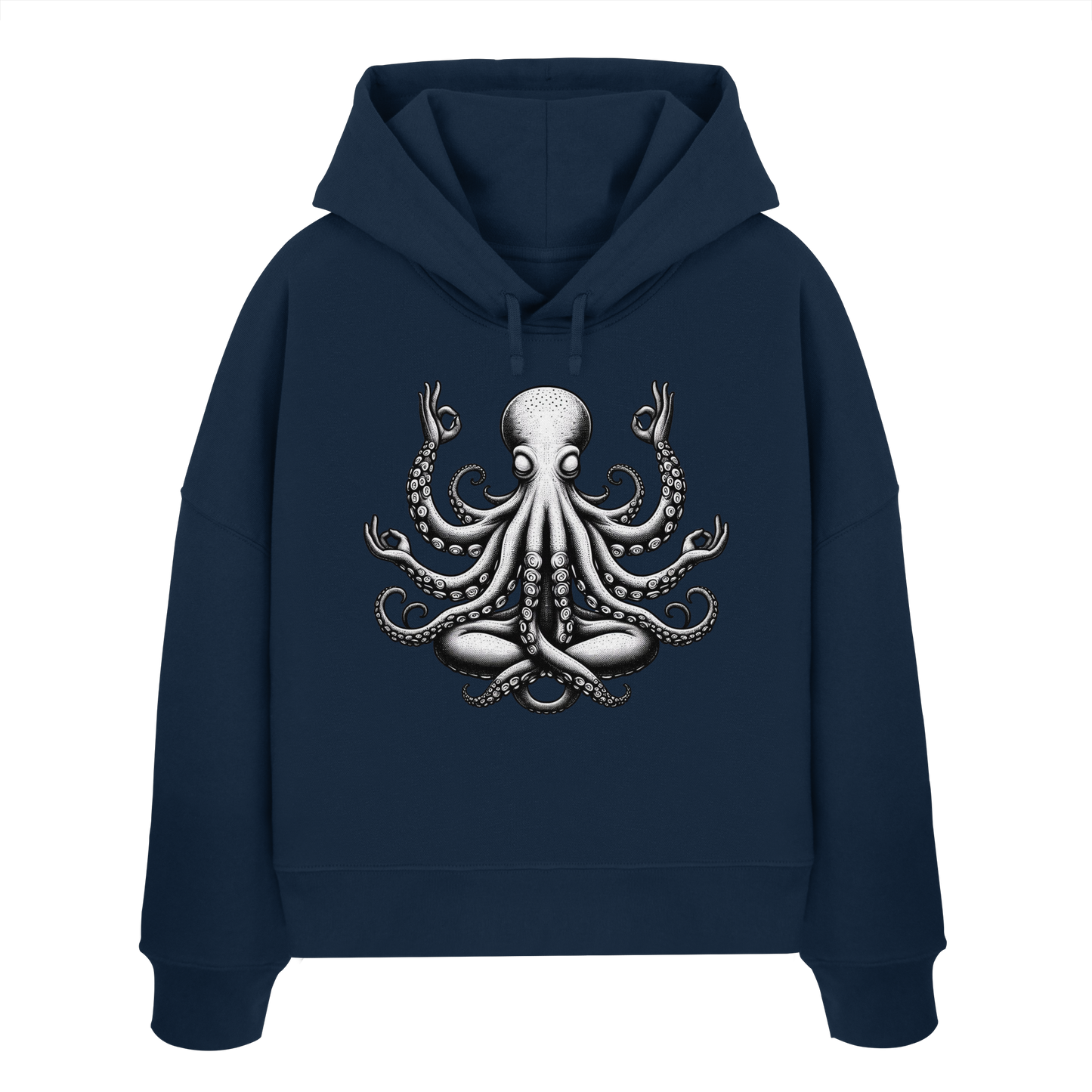 Oktopus in Meditation - Womens Organic Boxcut Hoodie