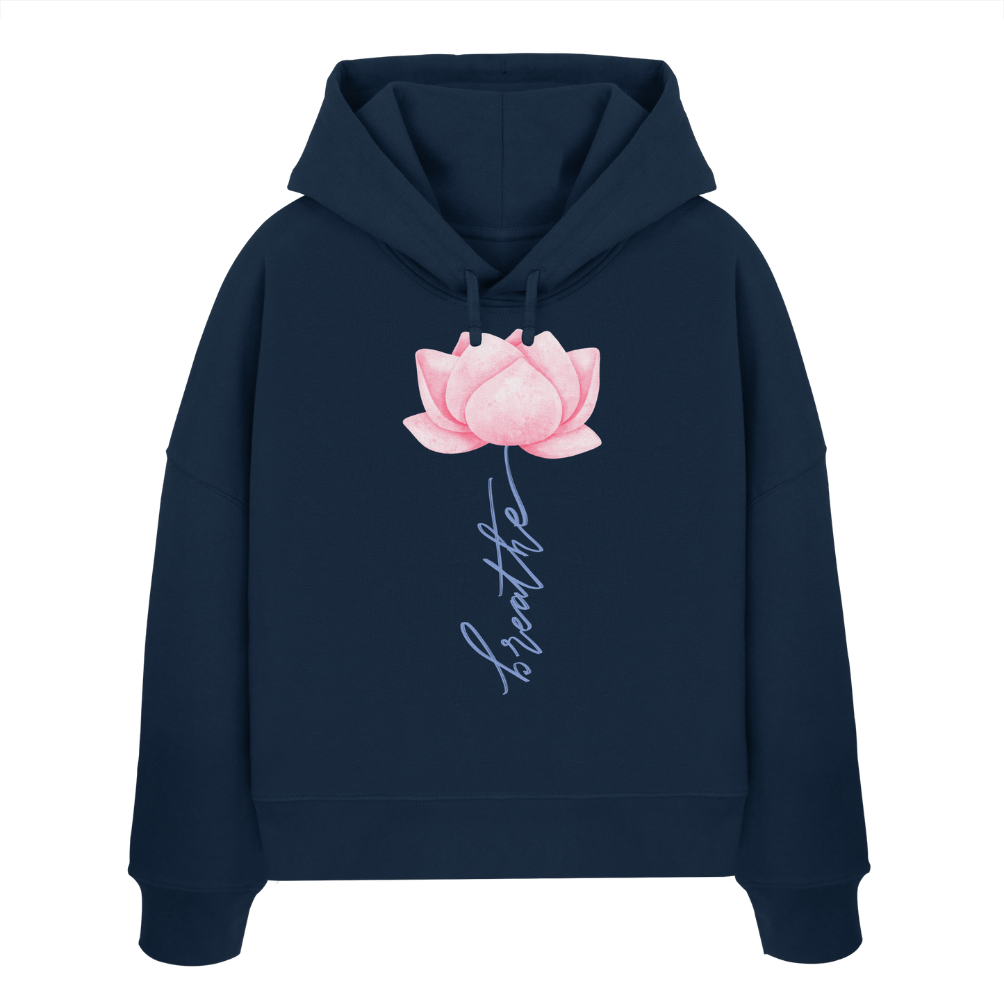 Breathe Lotus Flower - Womens Organic Boxcut Hoodie