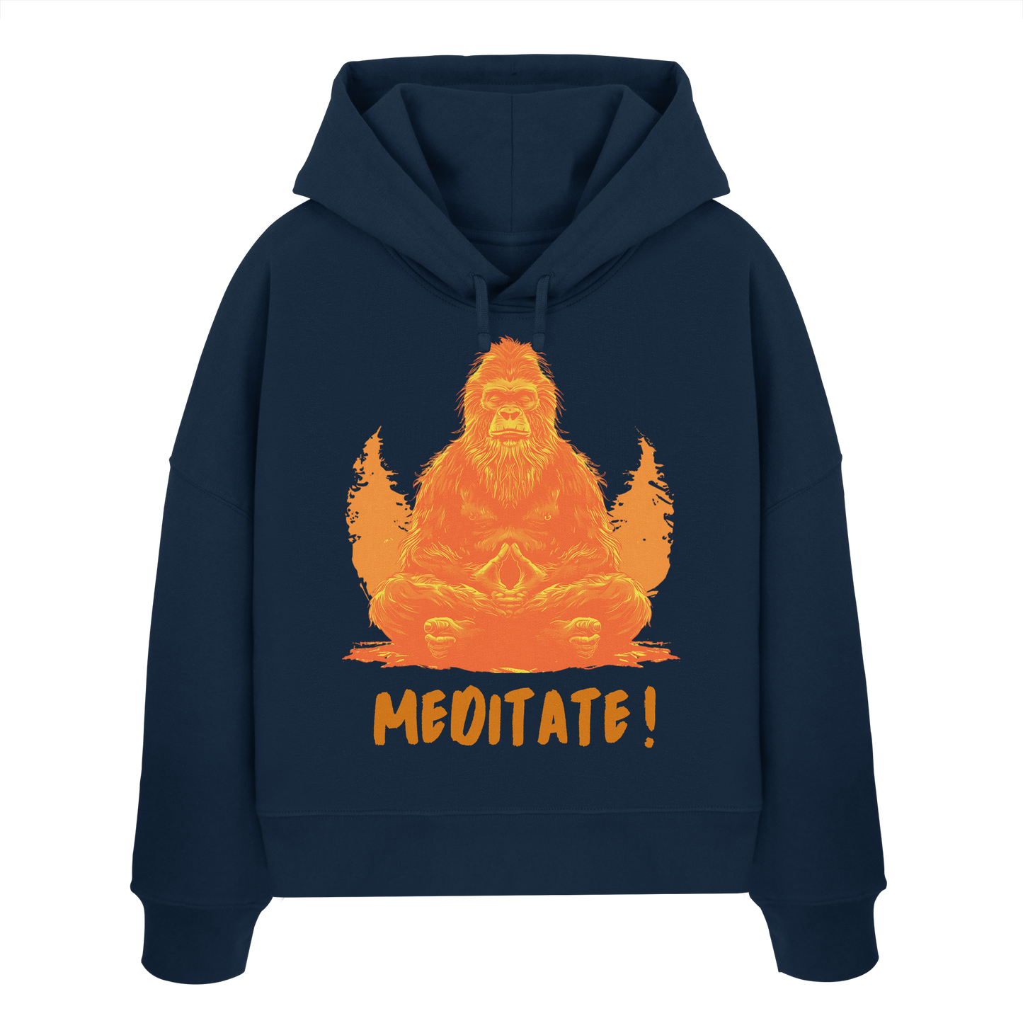 BigFoot Meditation Orange - Womens Organic Boxcut Hoodie
