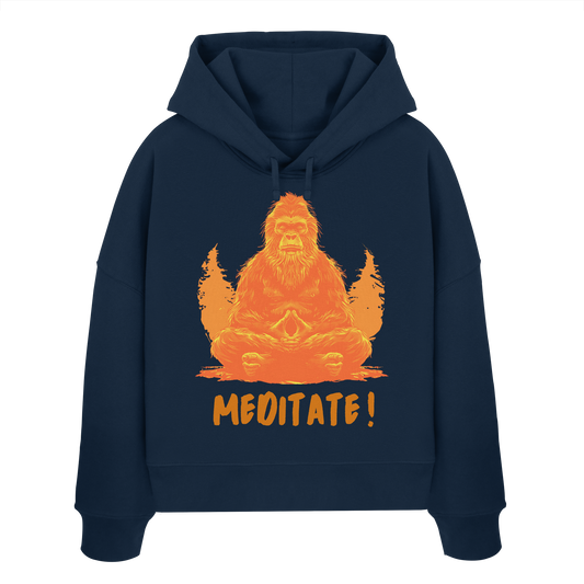 BigFoot Meditation Orange - Womens Organic Boxcut Hoodie