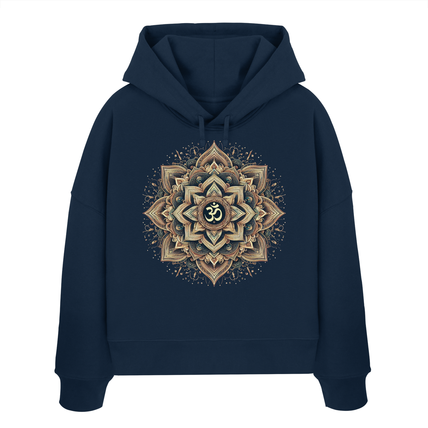 Boho Mandala mit Om - Womens Organic Boxcut Hoodie