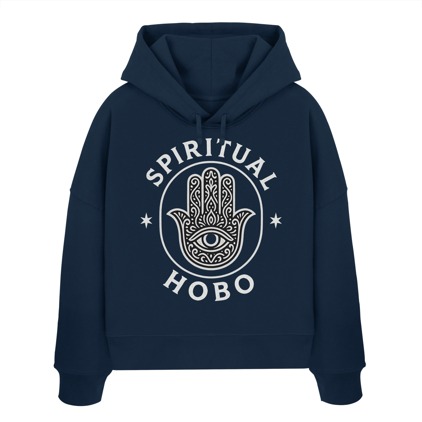 Spiritual Hobo Hamsa - Womens Organic Boxcut Hoodie