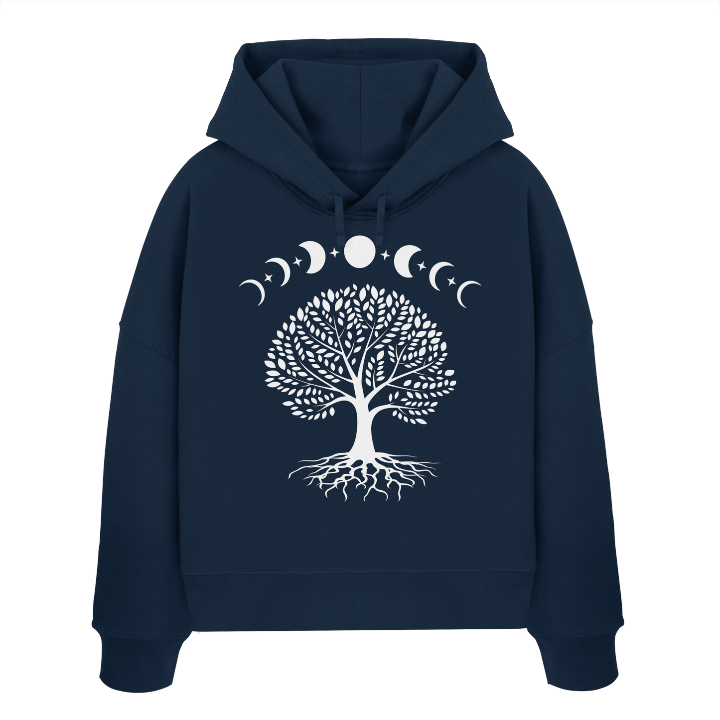 Mondphasen Lebensbaum - Womens Organic Boxcut Hoodie