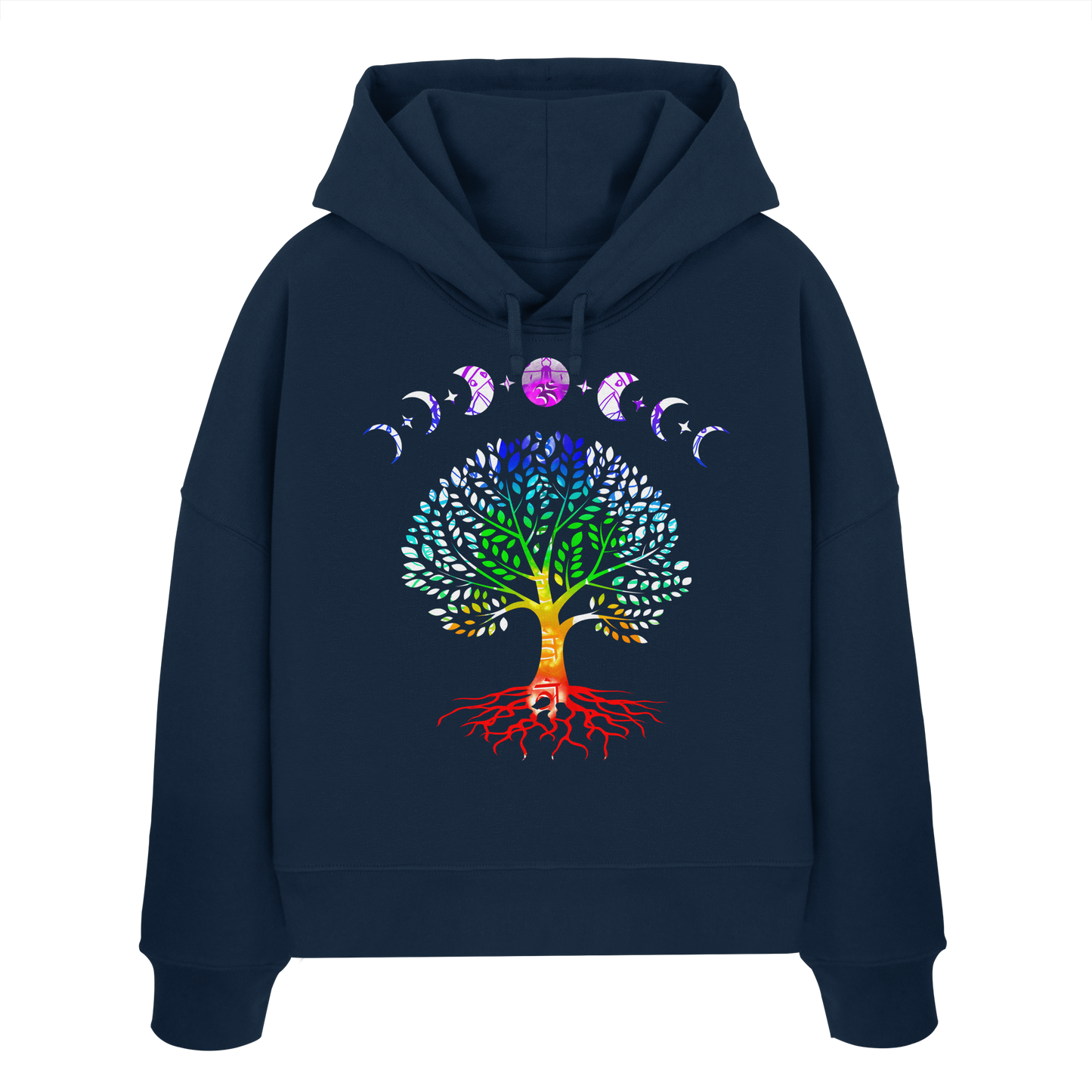 Lebensbaum + Mondphasen - Womens Organic Boxcut Hoodie