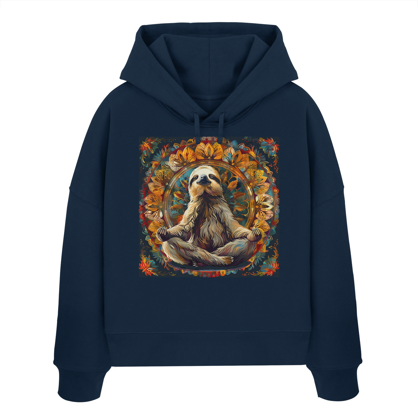 Meditierendes Faultier - Womens Organic Boxcut Hoodie