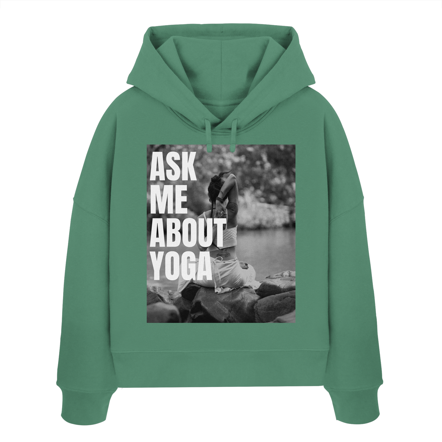 Ask Me About Yoga - Womens Organic Boxcut Hoodie
