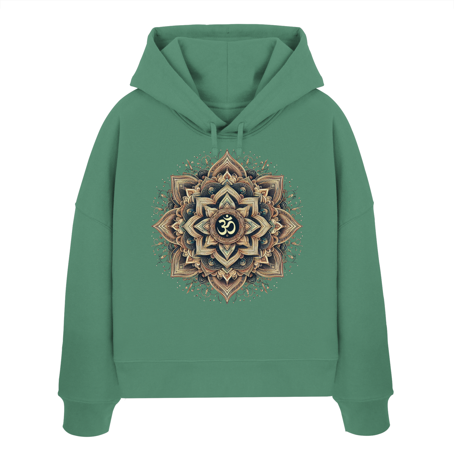 Boho Mandala mit Om - Womens Organic Boxcut Hoodie