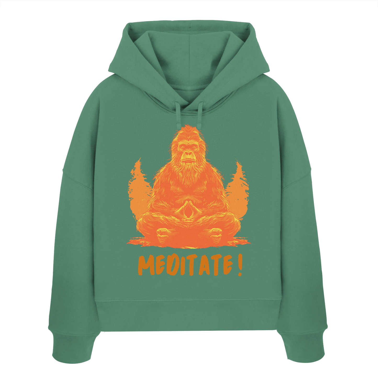 BigFoot Meditation Orange - Womens Organic Boxcut Hoodie