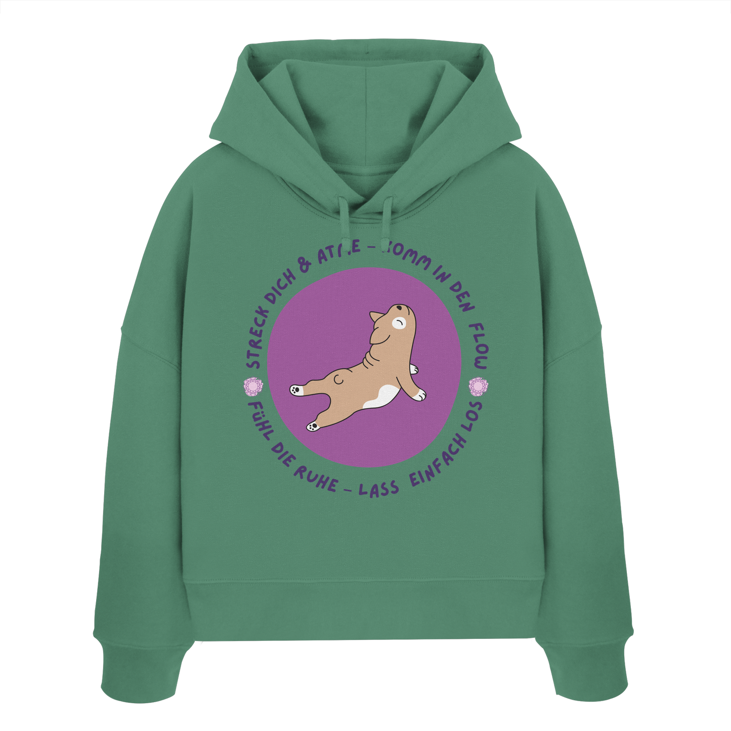 Yoga Frenchie  - Womens Organic Boxcut Hoodie