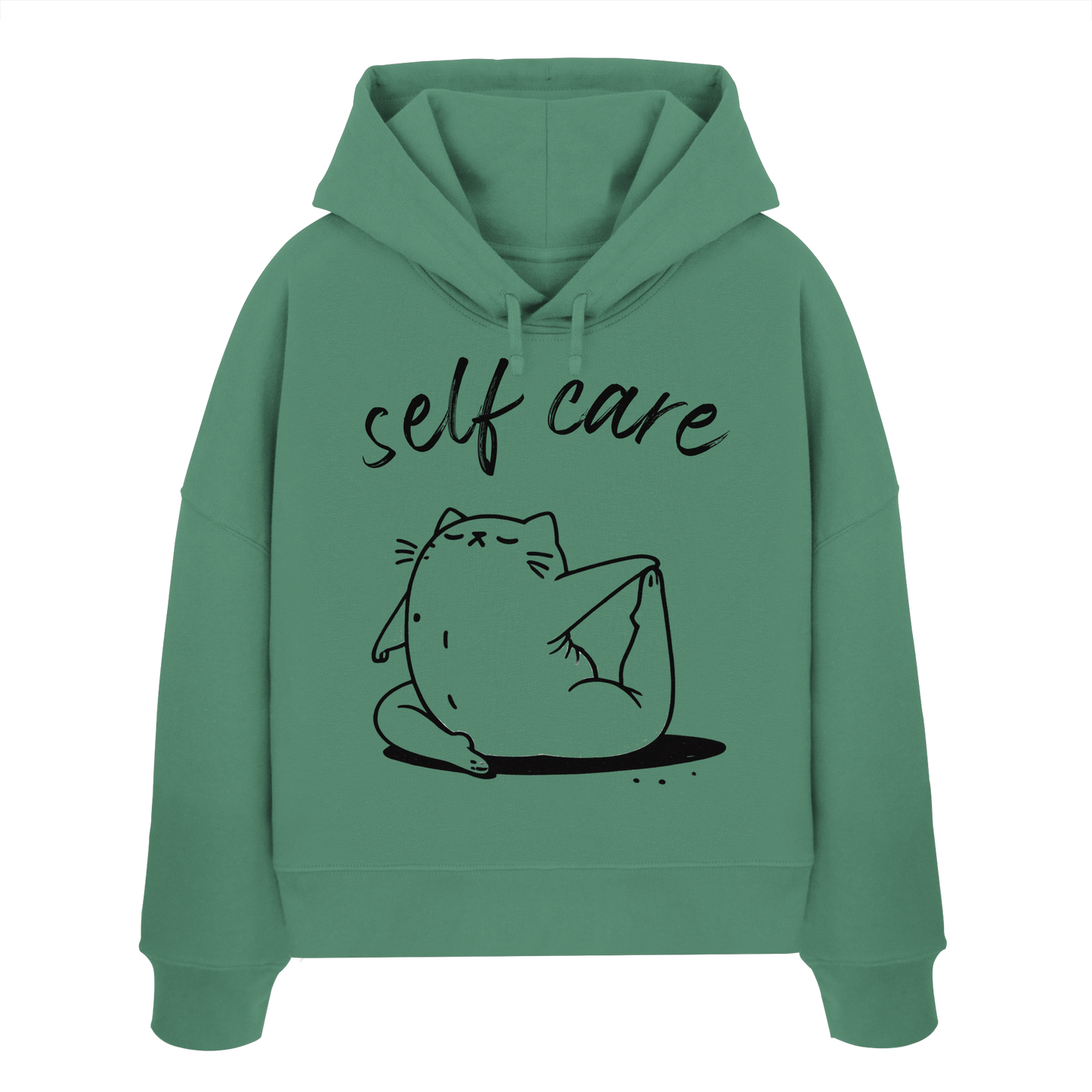 Selfcare Yoga Katze - Womens Organic Boxcut Hoodie