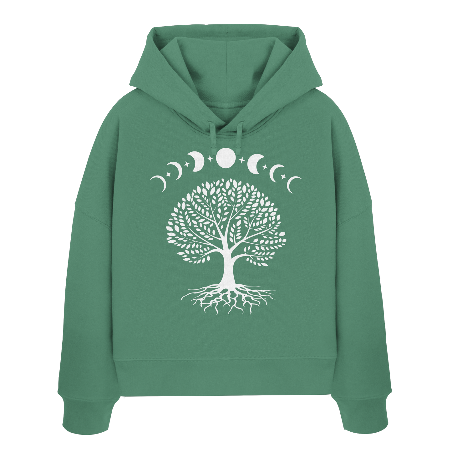 Mondphasen Lebensbaum - Womens Organic Boxcut Hoodie