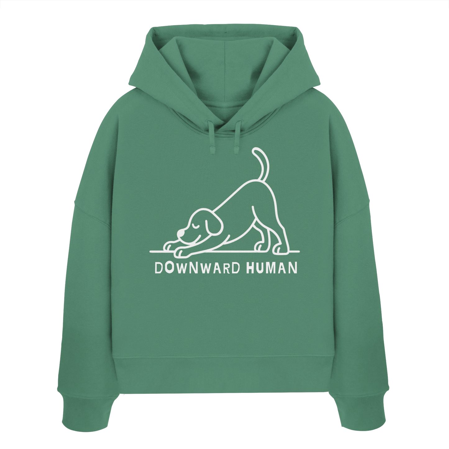 Downward Human Yoga Dog - Womens Organic Boxcut Hoodie