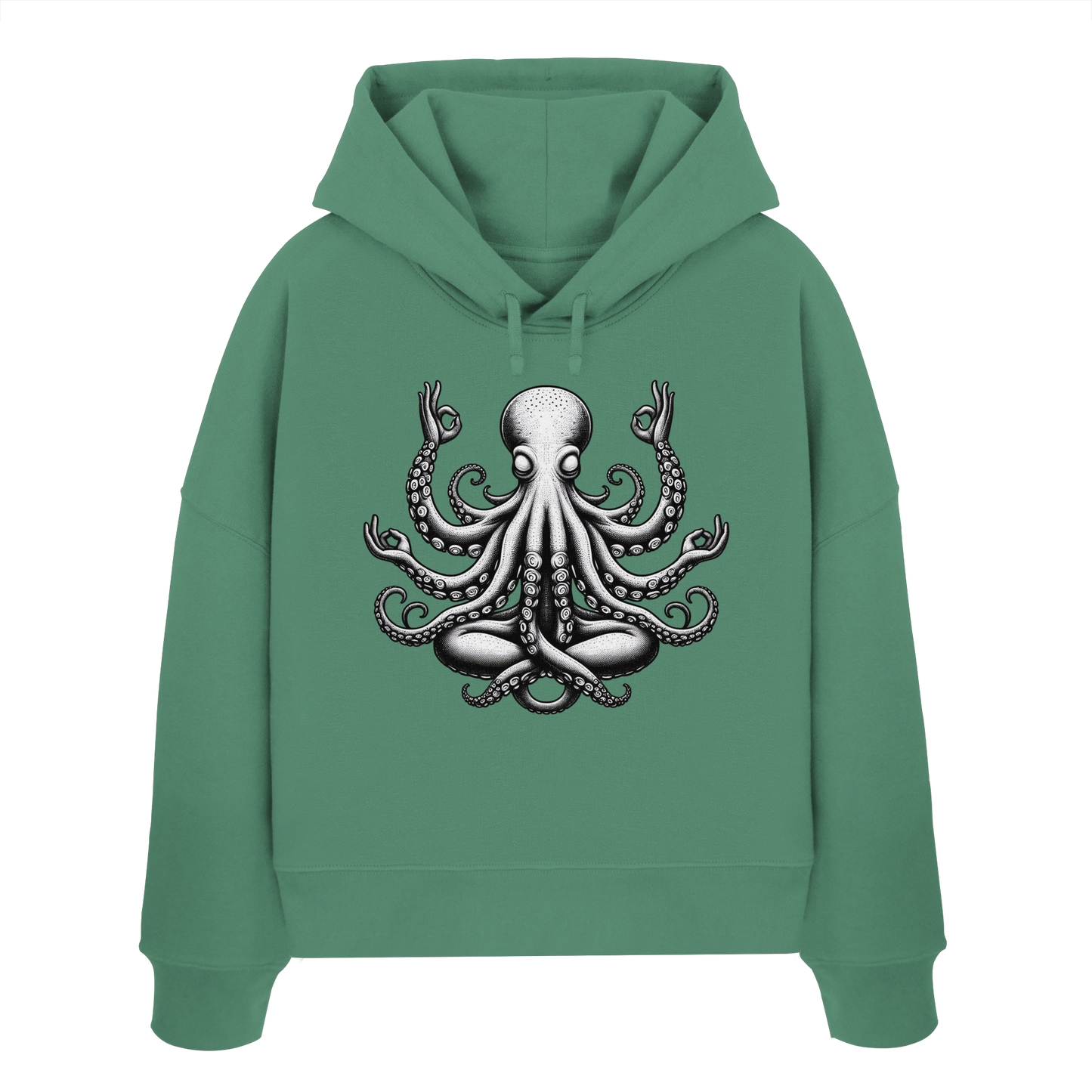 Oktopus in Meditation - Womens Organic Boxcut Hoodie