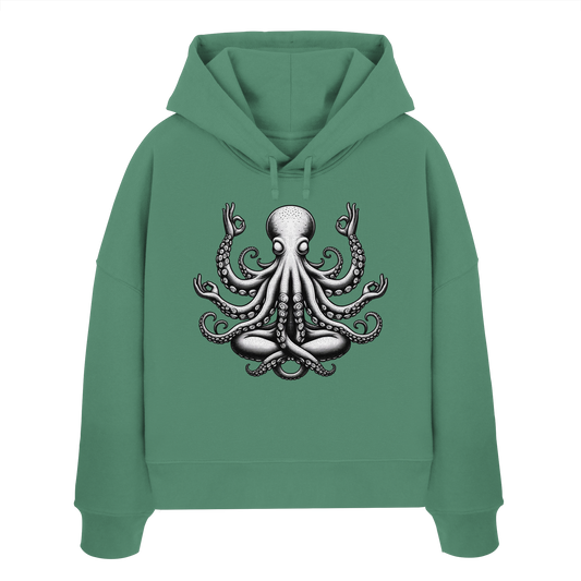 Oktopus in Meditation - Womens Organic Boxcut Hoodie