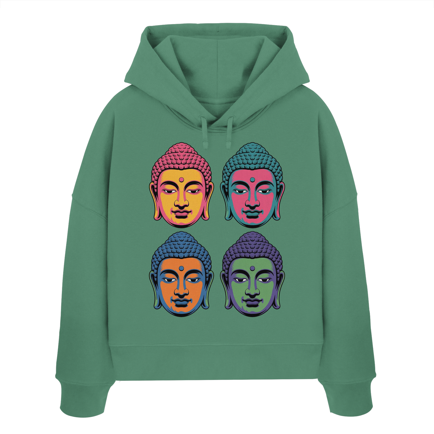 Buddha Köpfe Pop Art - Womens Organic Boxcut Hoodie