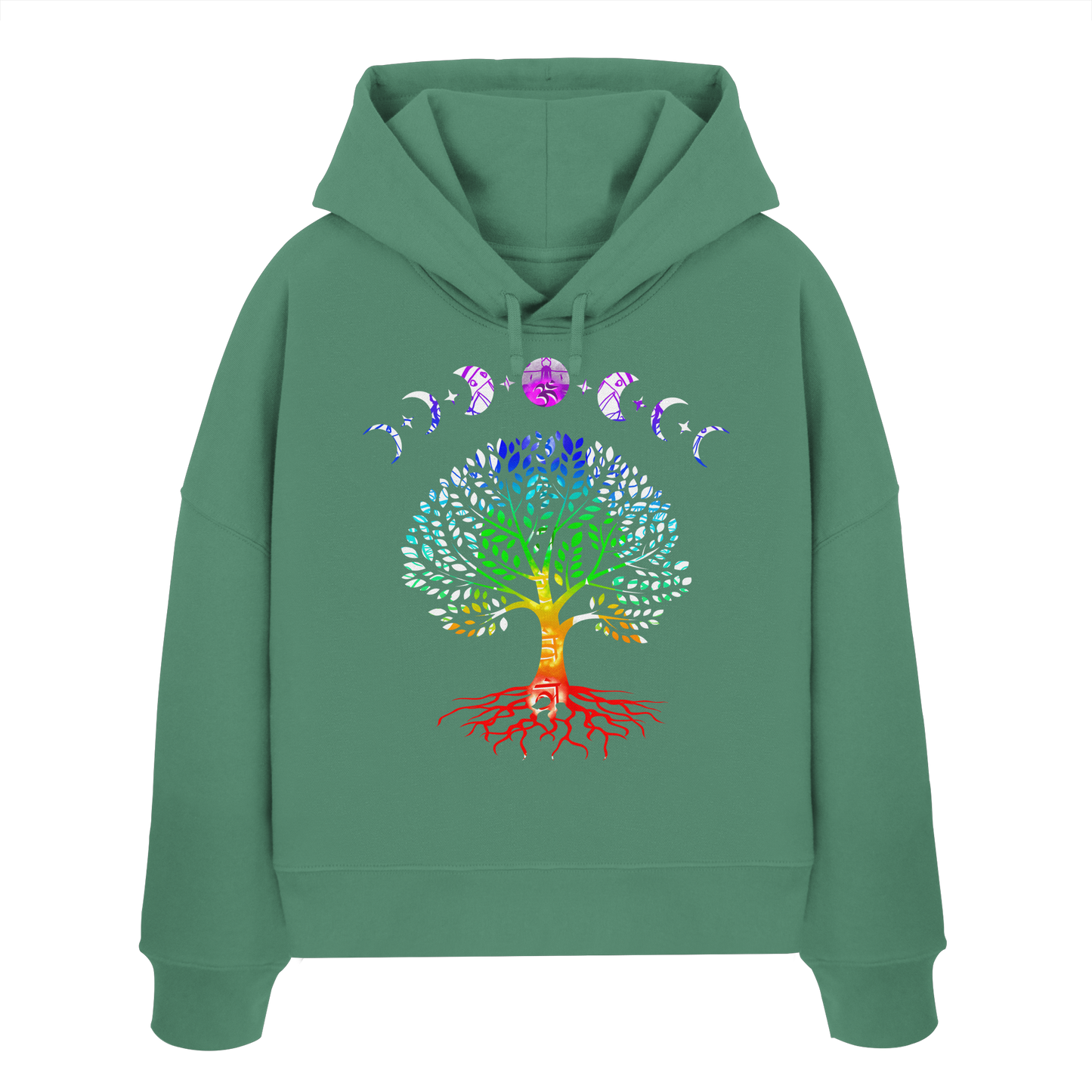Lebensbaum + Mondphasen - Womens Organic Boxcut Hoodie