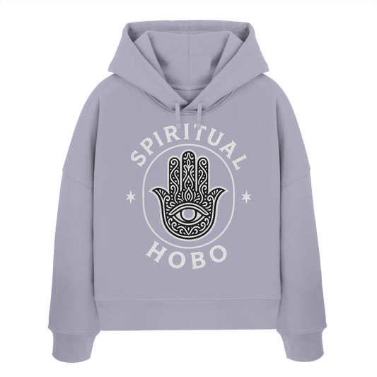 Spiritual Hobo Hamsa - Womens Organic Boxcut Hoodie
