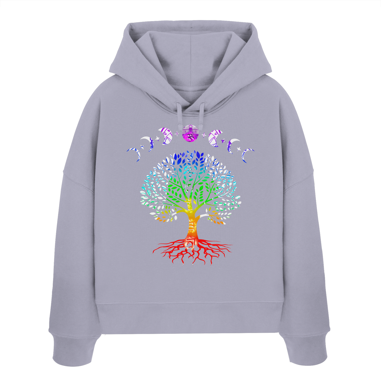 Lebensbaum + Mondphasen - Womens Organic Boxcut Hoodie