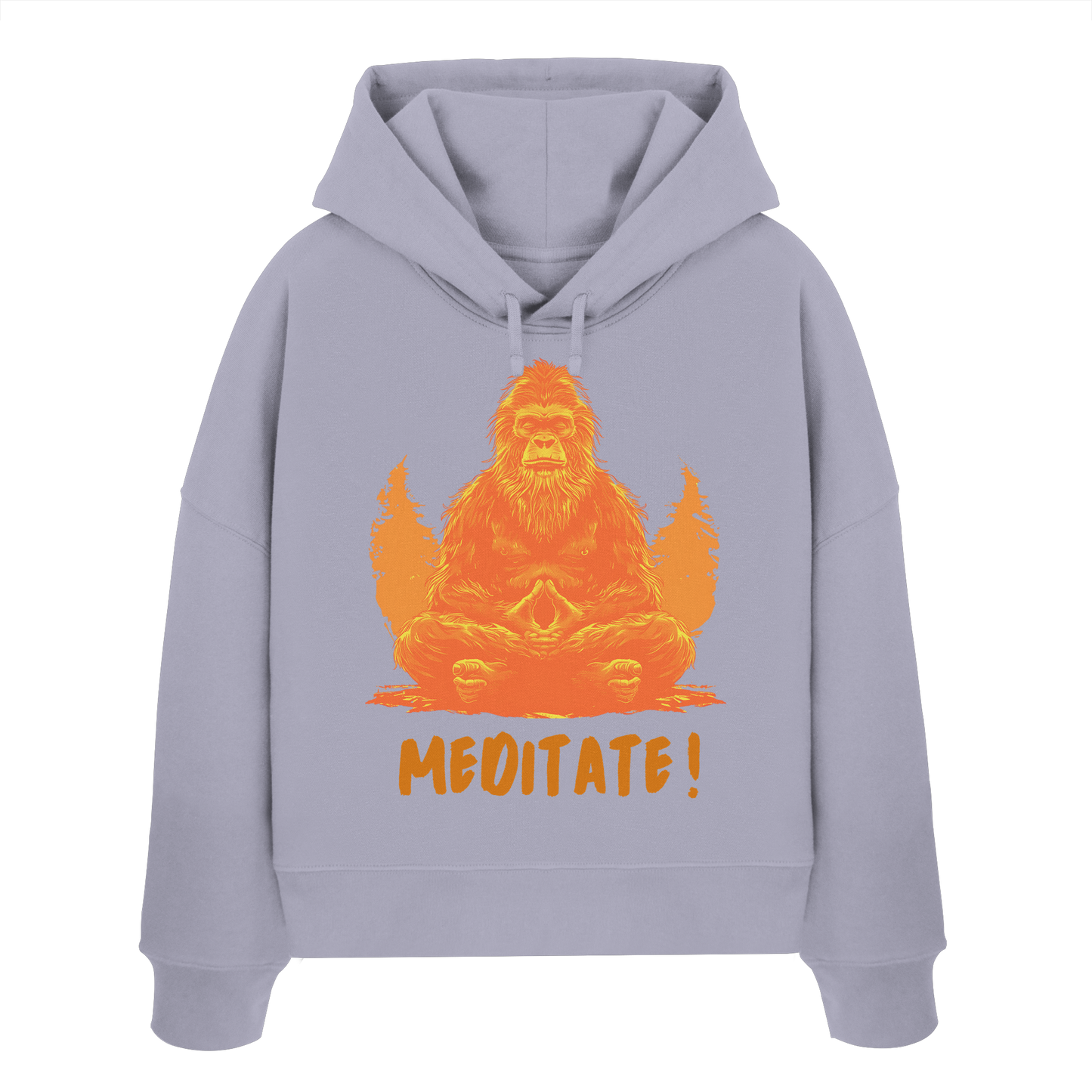 BigFoot Meditation Orange - Womens Organic Boxcut Hoodie