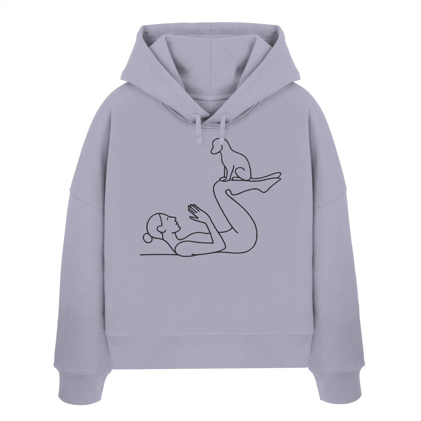 Yoga Frau mit Hund - Womens Organic Boxcut Hoodie
