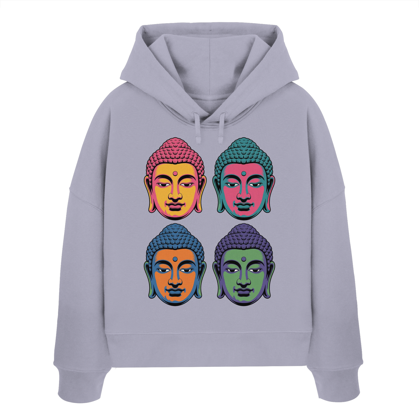 Buddha Köpfe Pop Art - Womens Organic Boxcut Hoodie