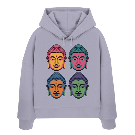 Buddha Köpfe Pop Art - Womens Organic Boxcut Hoodie