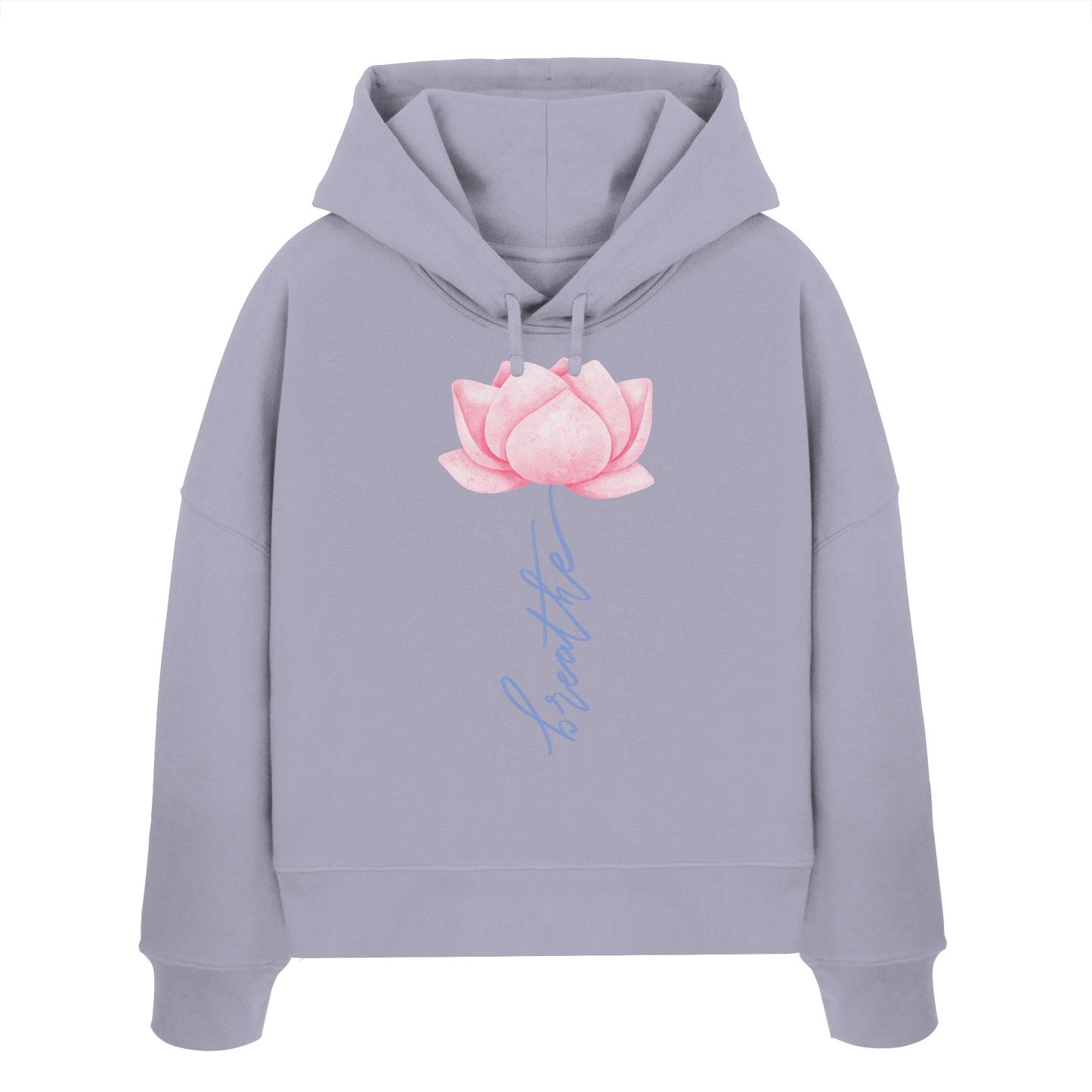 Breathe Lotus Flower - Womens Organic Boxcut Hoodie