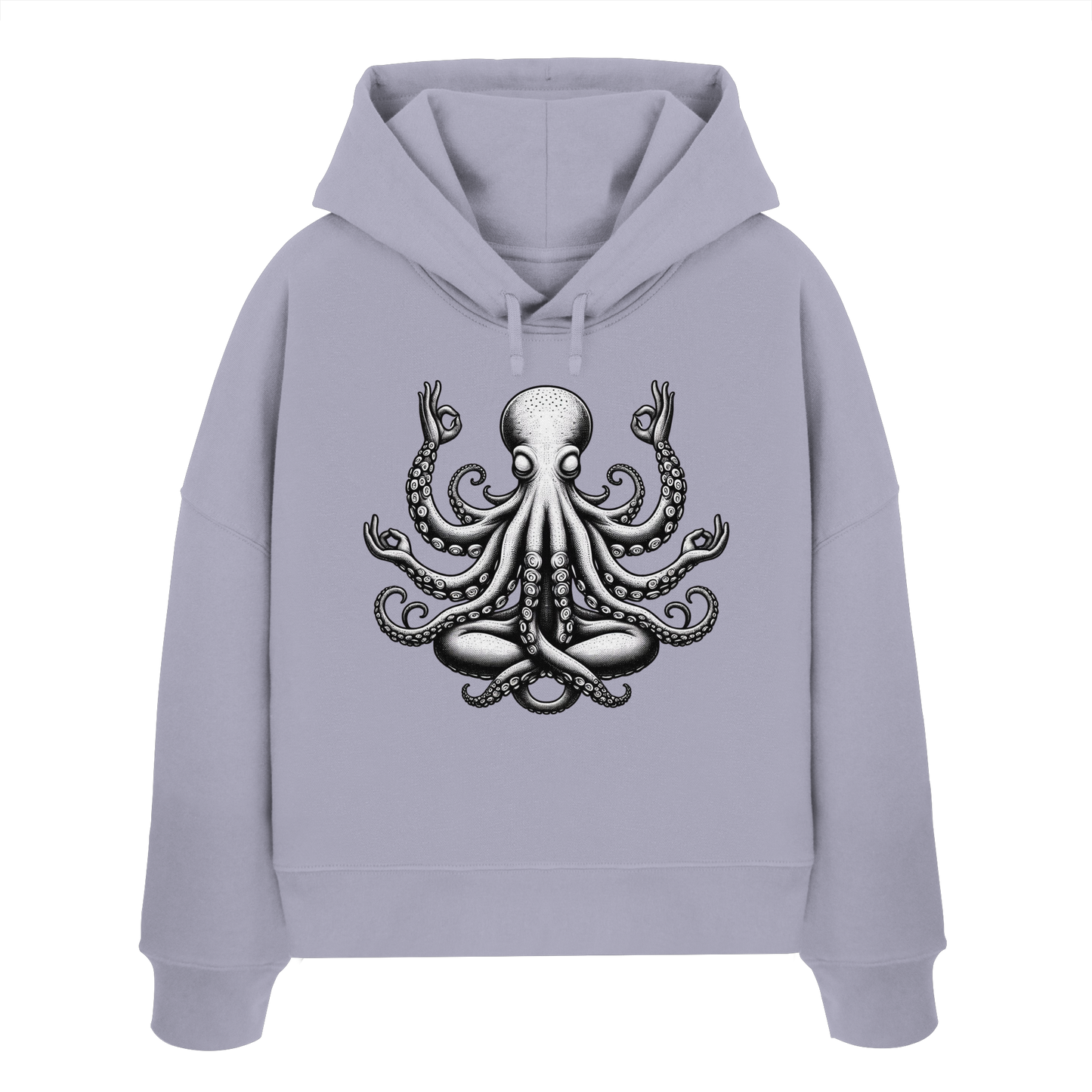 Oktopus in Meditation - Womens Organic Boxcut Hoodie
