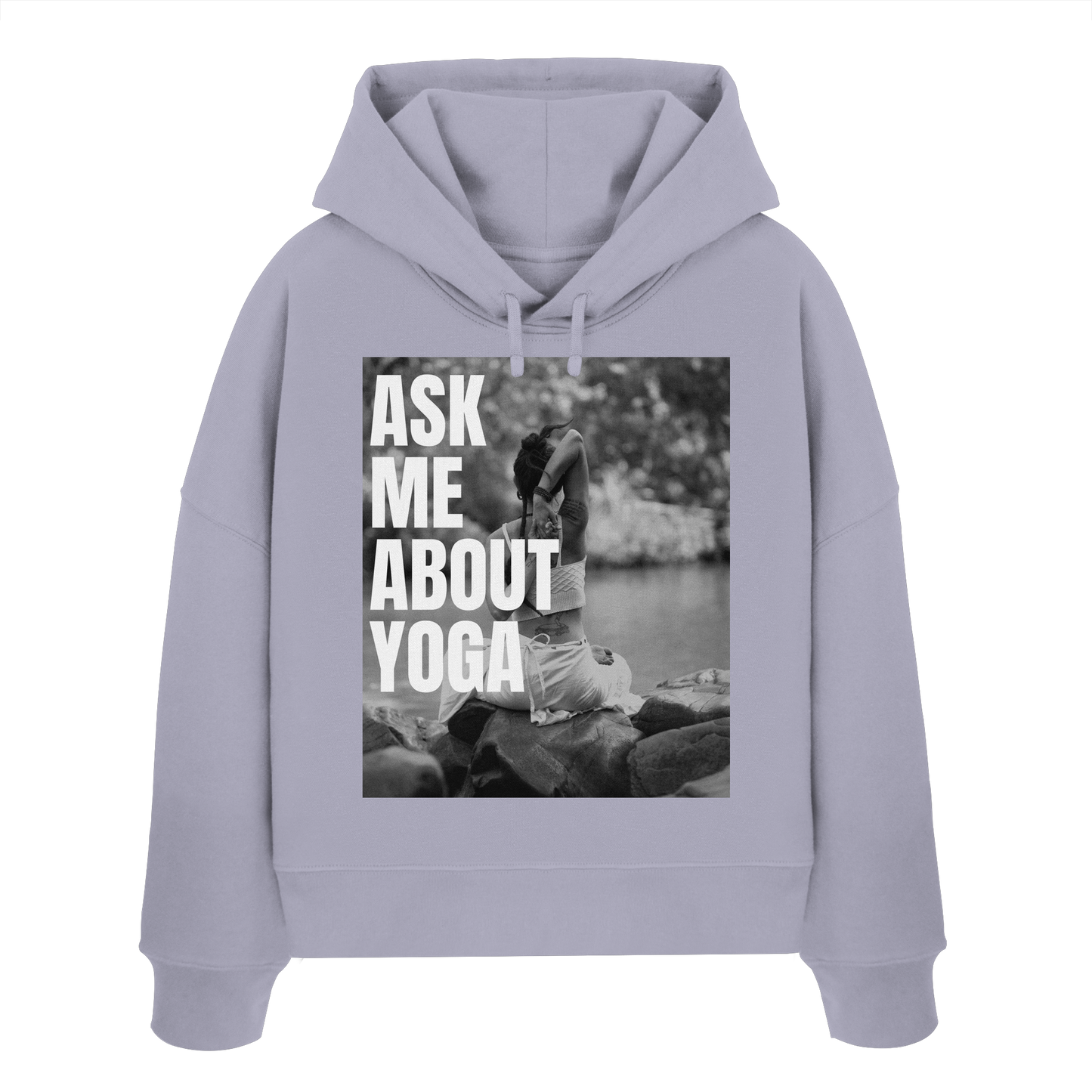 Ask Me About Yoga - Womens Organic Boxcut Hoodie