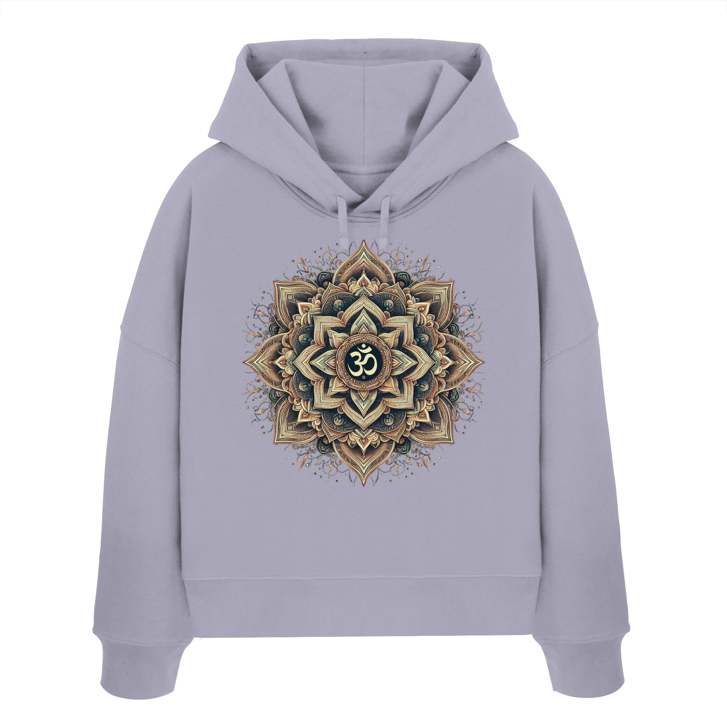 Boho Mandala mit Om - Womens Organic Boxcut Hoodie
