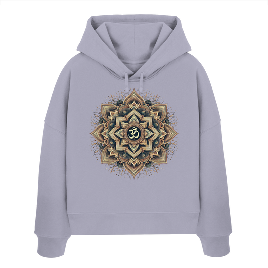 Boho Mandala mit Om - Womens Organic Boxcut Hoodie