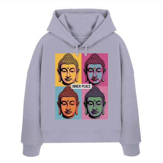 Inner Peace Pop Art Buddha - Womens Organic Boxcut Hoodie