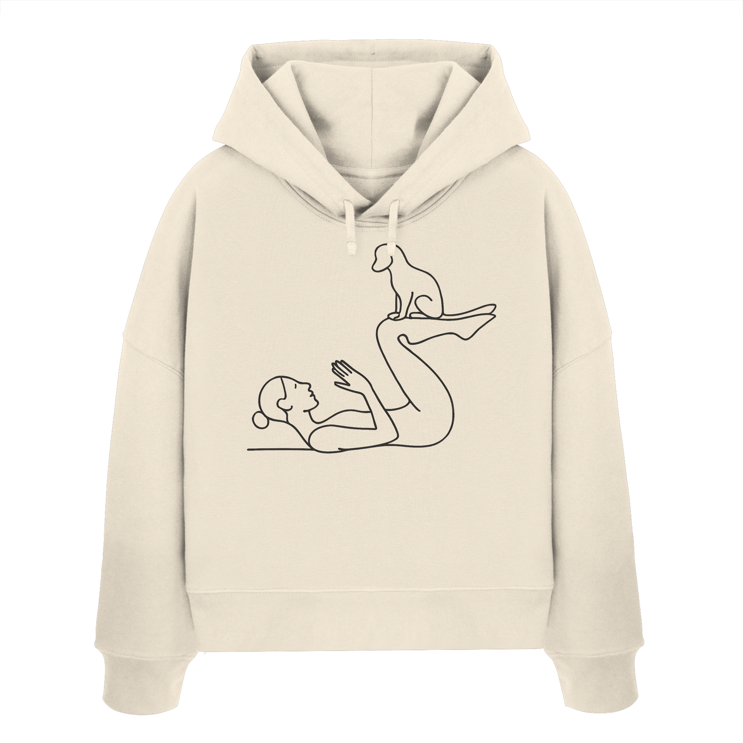 Yoga Frau mit Hund - Womens Organic Boxcut Hoodie