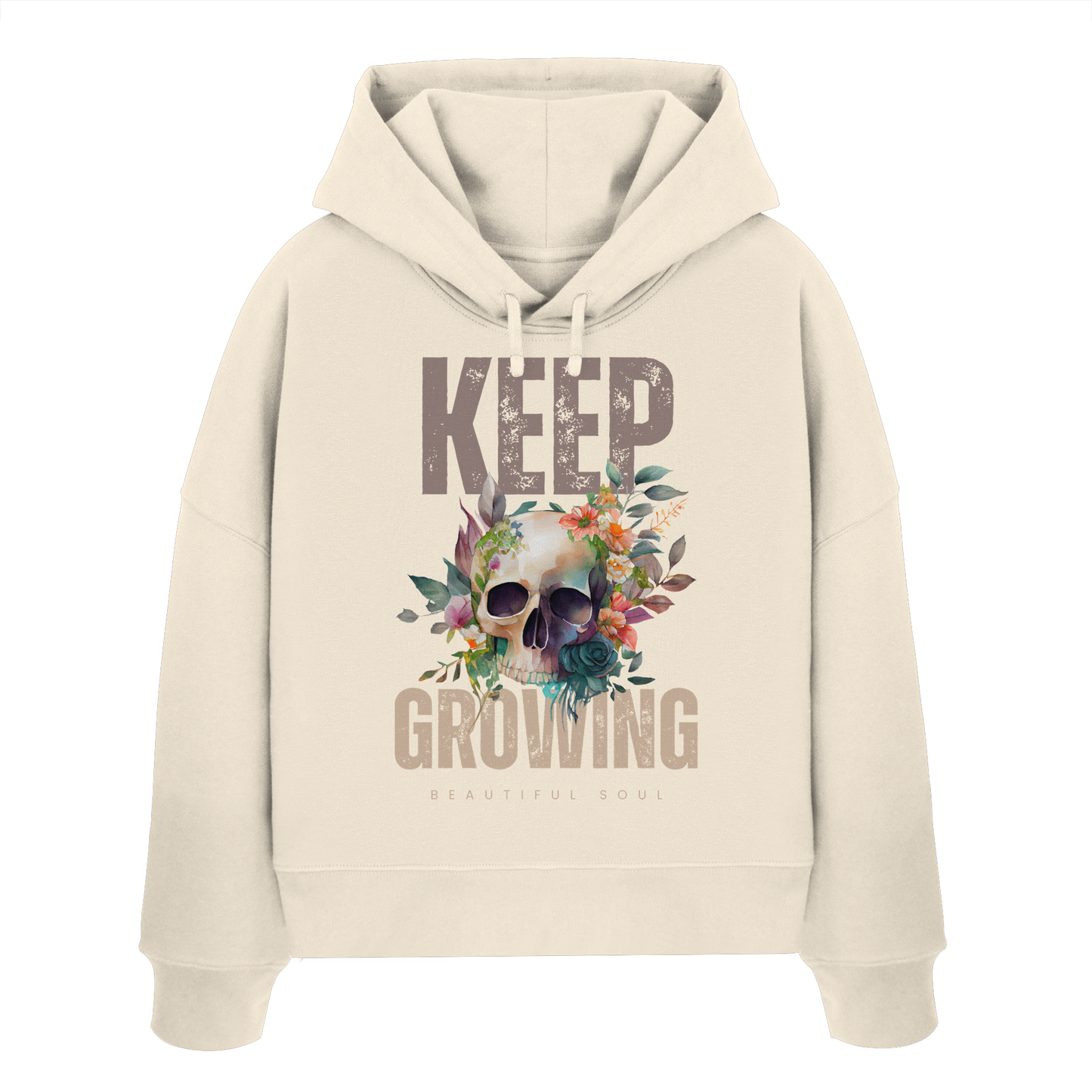 Keep Growing Beautiful Soul - Womens Organic Boxcut Hoodie