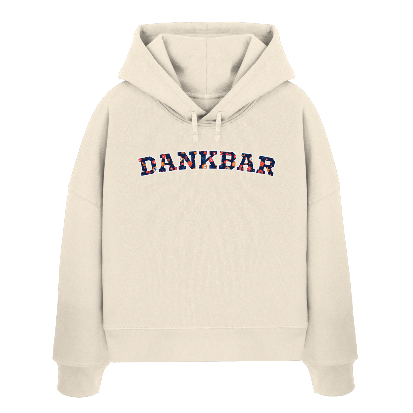 DANKBAR Floral Pattern - Womens Organic Boxcut Hoodie