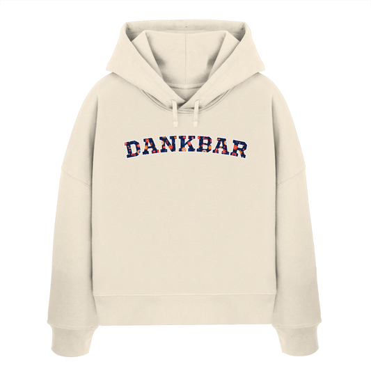 DANKBAR Floral Pattern - Womens Organic Boxcut Hoodie