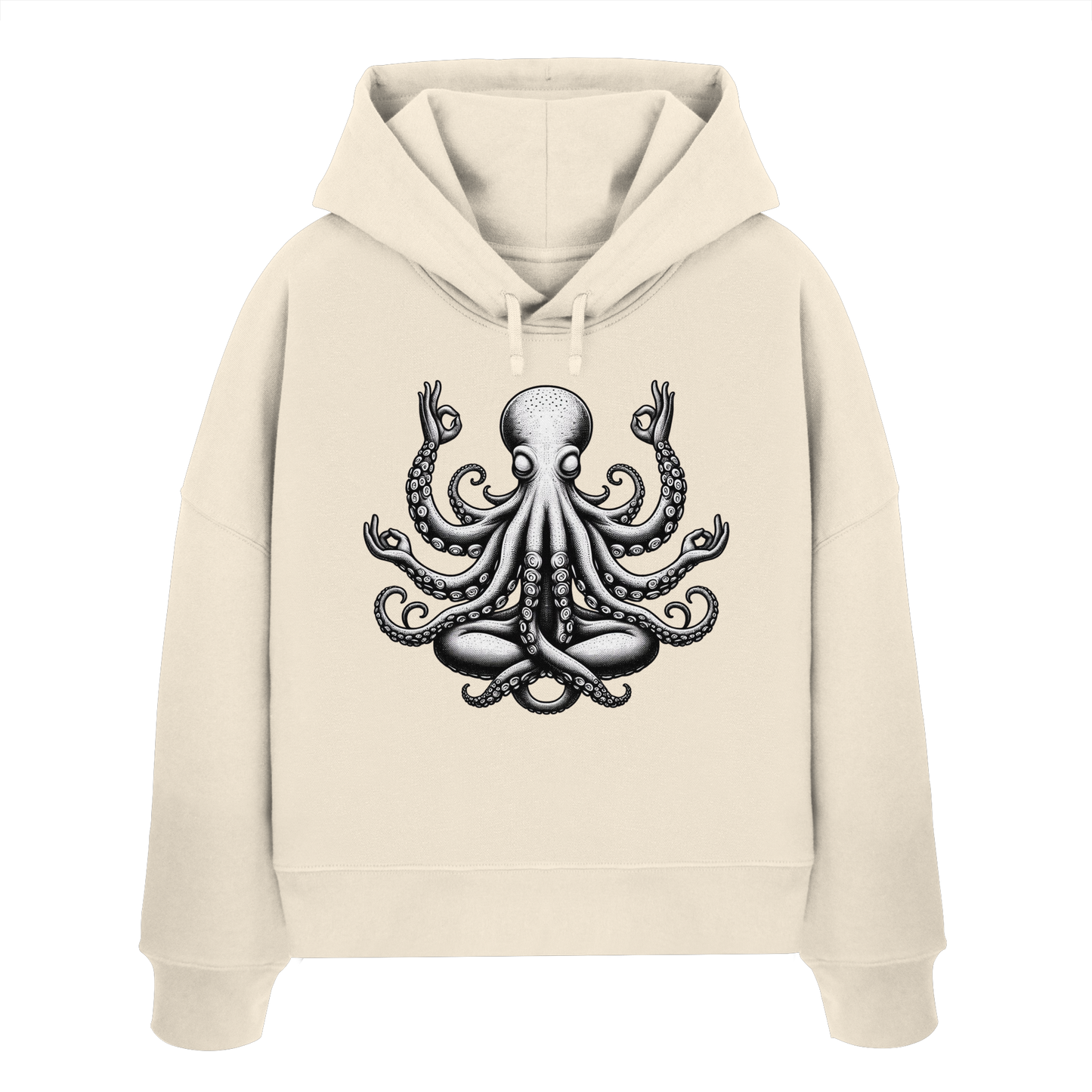 Oktopus in Meditation - Womens Organic Boxcut Hoodie