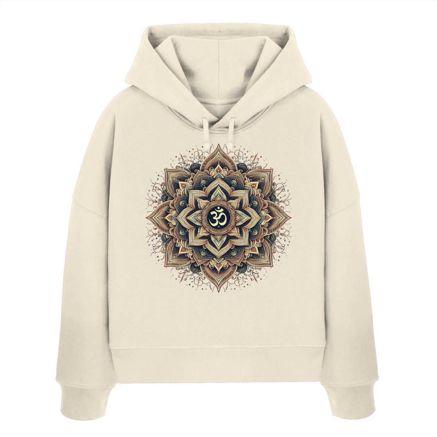 Boho Mandala mit Om - Womens Organic Boxcut Hoodie