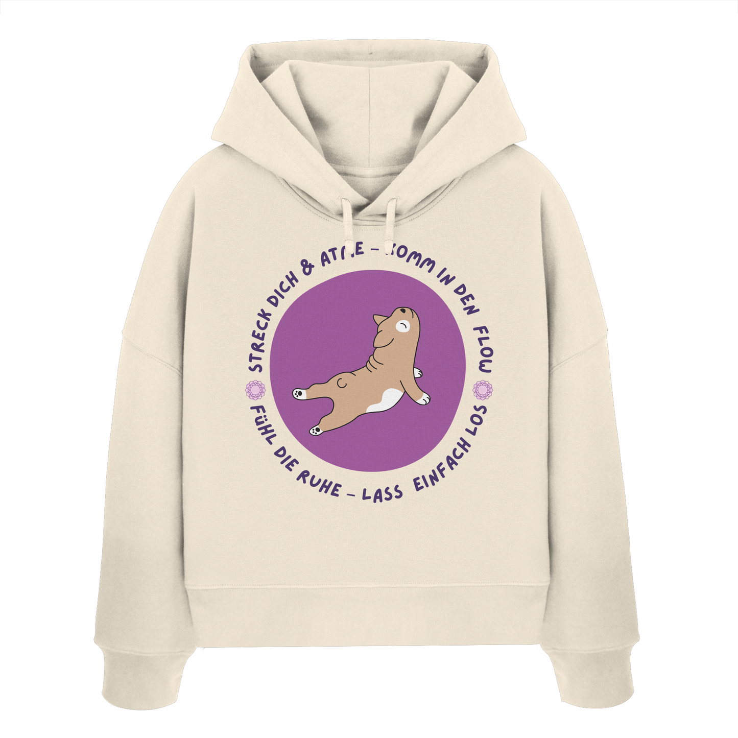 Yoga Frenchie  - Womens Organic Boxcut Hoodie