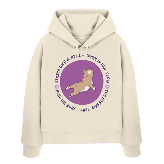 Yoga Frenchie  - Womens Organic Boxcut Hoodie